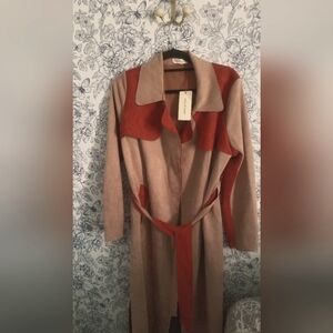Tan and Rust Trench Coat NWT